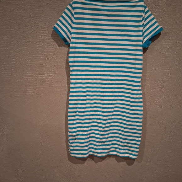 Ralph Lauren Teal and White Striped Polo - Picture 3 of 5